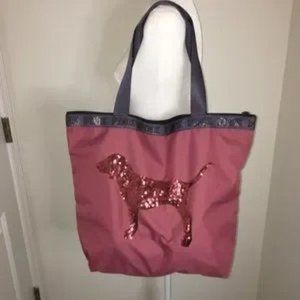 VS Pink Sequin Dog Tote